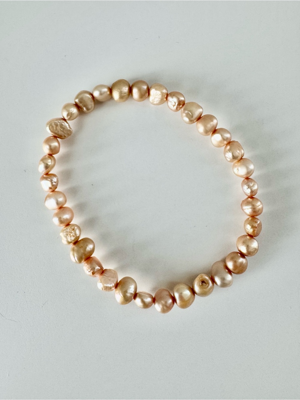 Freshwater Pearl Stretch Bracelet - Blush Pink